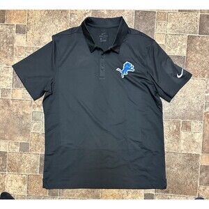 Nike Detroit Lions Men's Dri-FIT short-sleeve polo shirt in black Size small